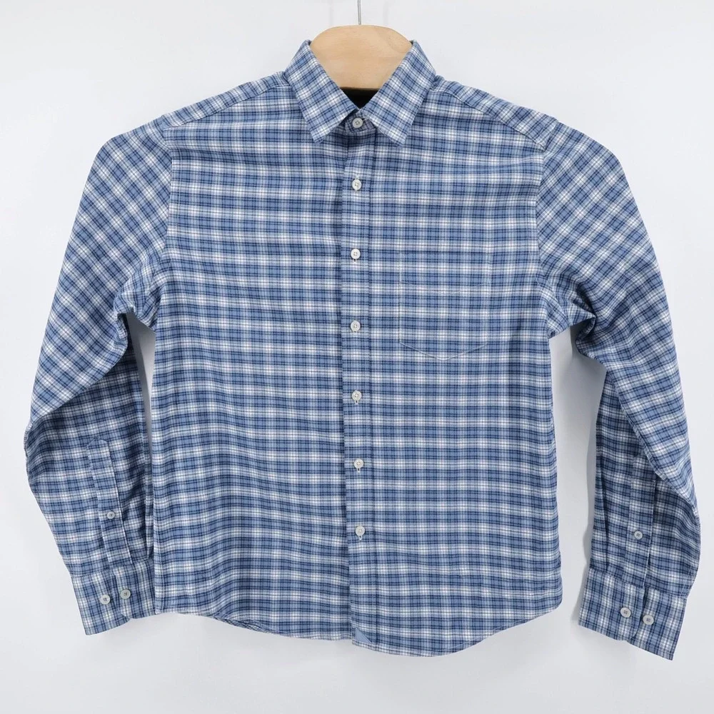 UNTUCKit Dhais Plaid Flannel Performance Button Down Shirt Blue Mens Small